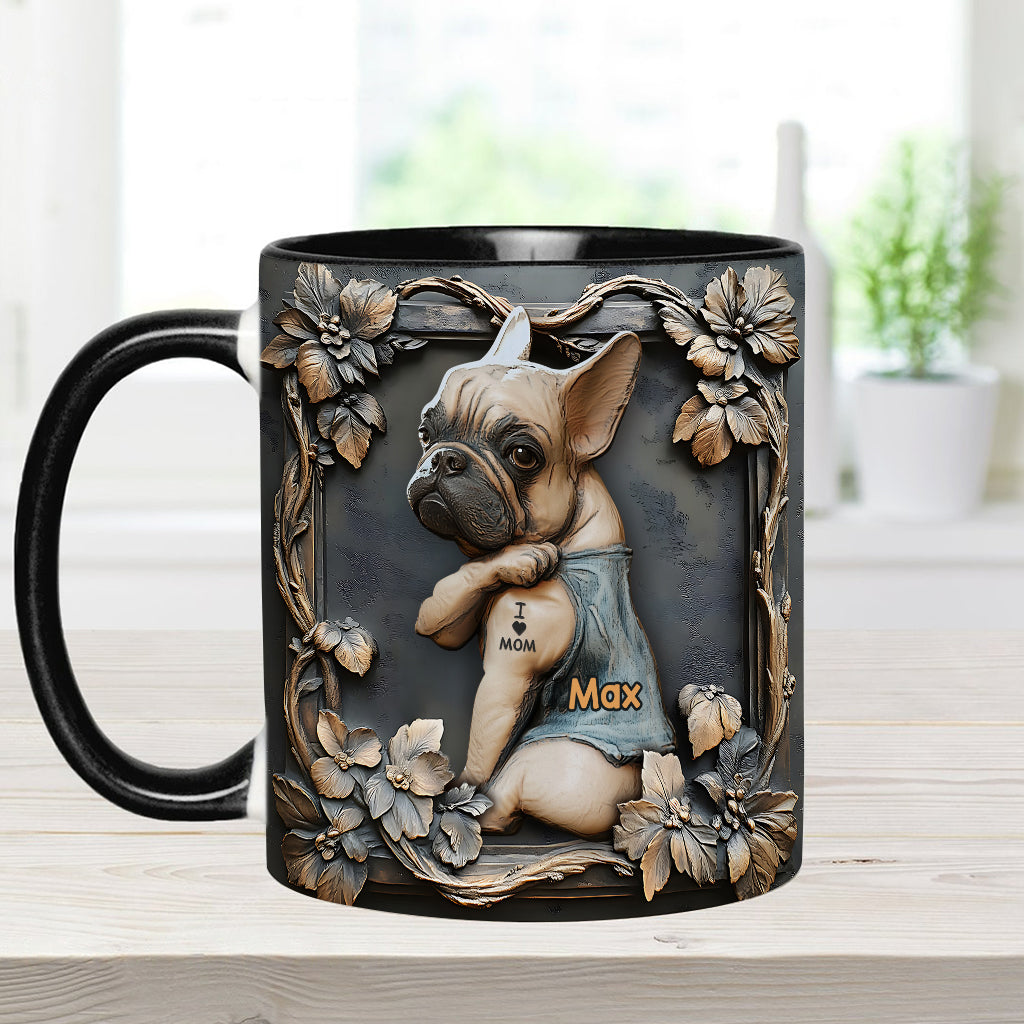 J'aime maman - Mug personnalisé avec motif chien