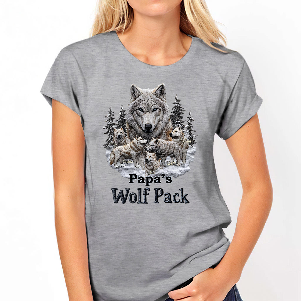 Papa's Wolf Pack - Personalized Father T-shirt And Hoodie