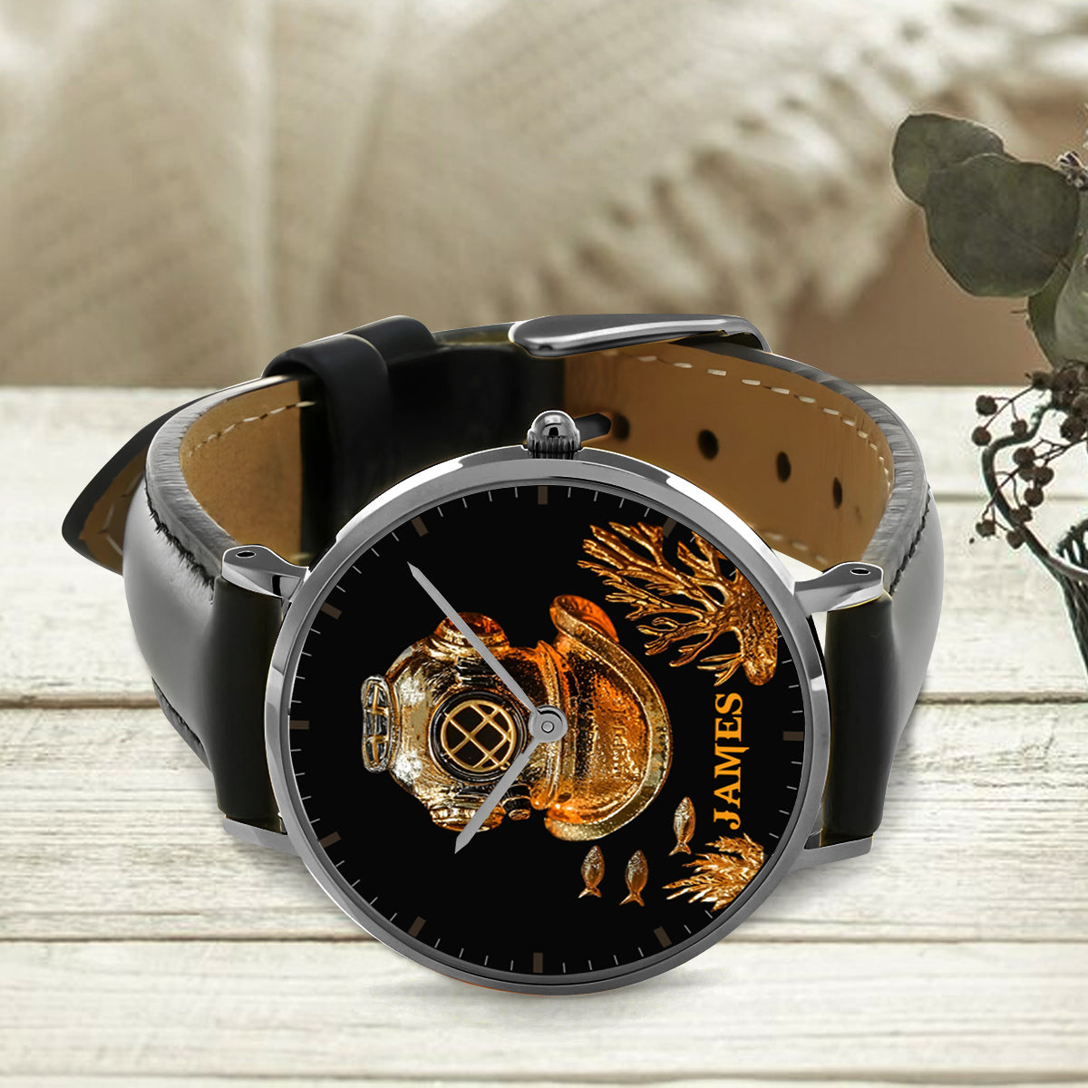 Ich liebe Tauchen – personalisierte Taucher-Handuhr
