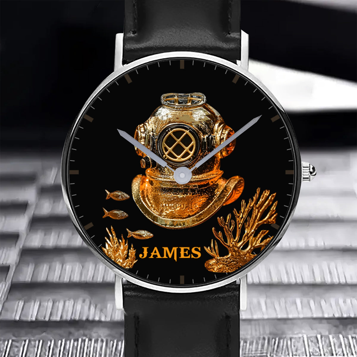 Ich liebe Tauchen – personalisierte Taucher-Handuhr