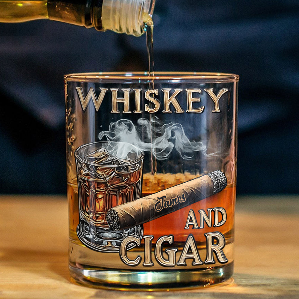 Verre à whisky personnalisé Whiskey And Cigar -