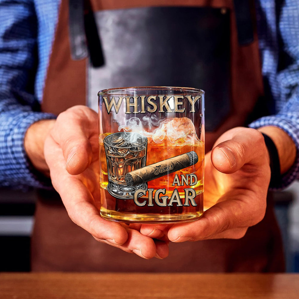 Verre à whisky personnalisé Whiskey And Cigar -