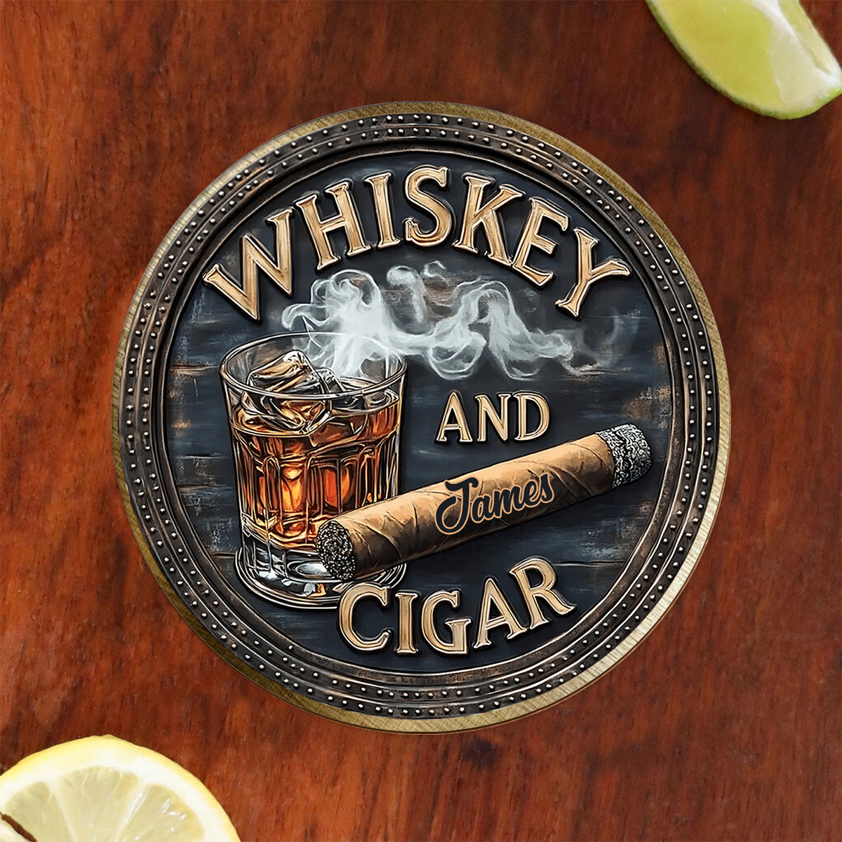 Verre à whisky personnalisé Whiskey And Cigar -