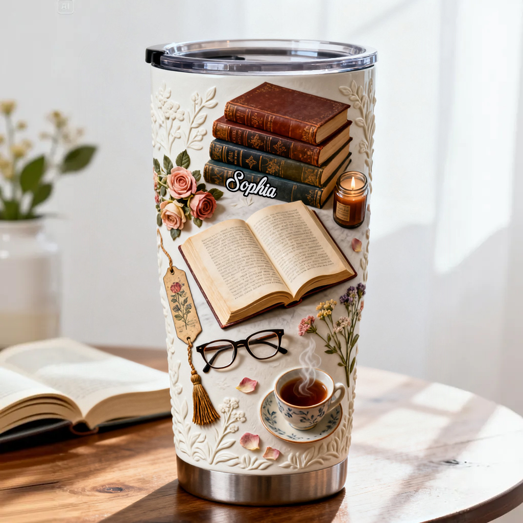 Einfach ein Mädchen, das Bücher liebt – personalisierter Buchbecher