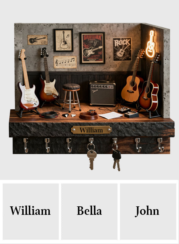Support mural personnalisé pour guitare - Guitariste