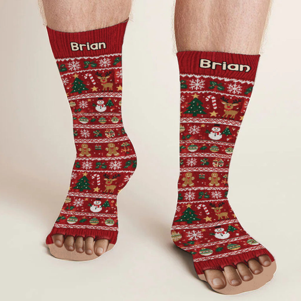 Cadeau de Noël Amusant - Chaussettes de Noël Personnalisées