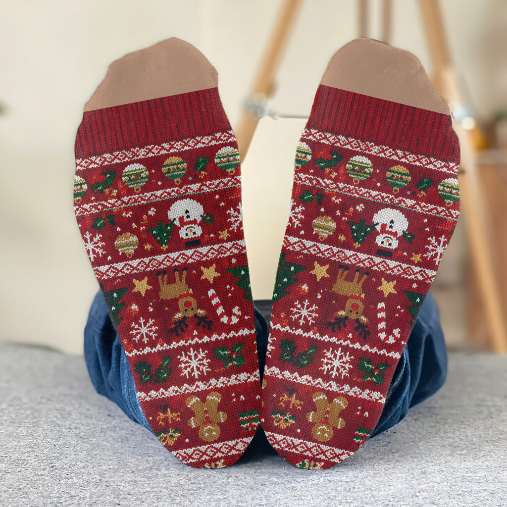 Cadeau de Noël Amusant - Chaussettes de Noël Personnalisées