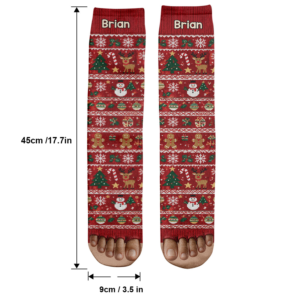 Cadeau de Noël Amusant - Chaussettes de Noël Personnalisées