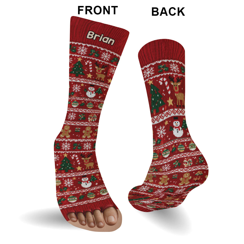 Cadeau de Noël Amusant - Chaussettes de Noël Personnalisées
