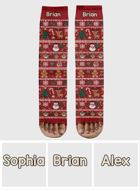 Cadeau de Noël Amusant - Chaussettes de Noël Personnalisées