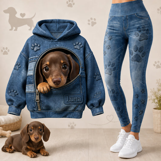 Benutzerdefiniertes Foto - Personalisierter Hundepullover und Leggings