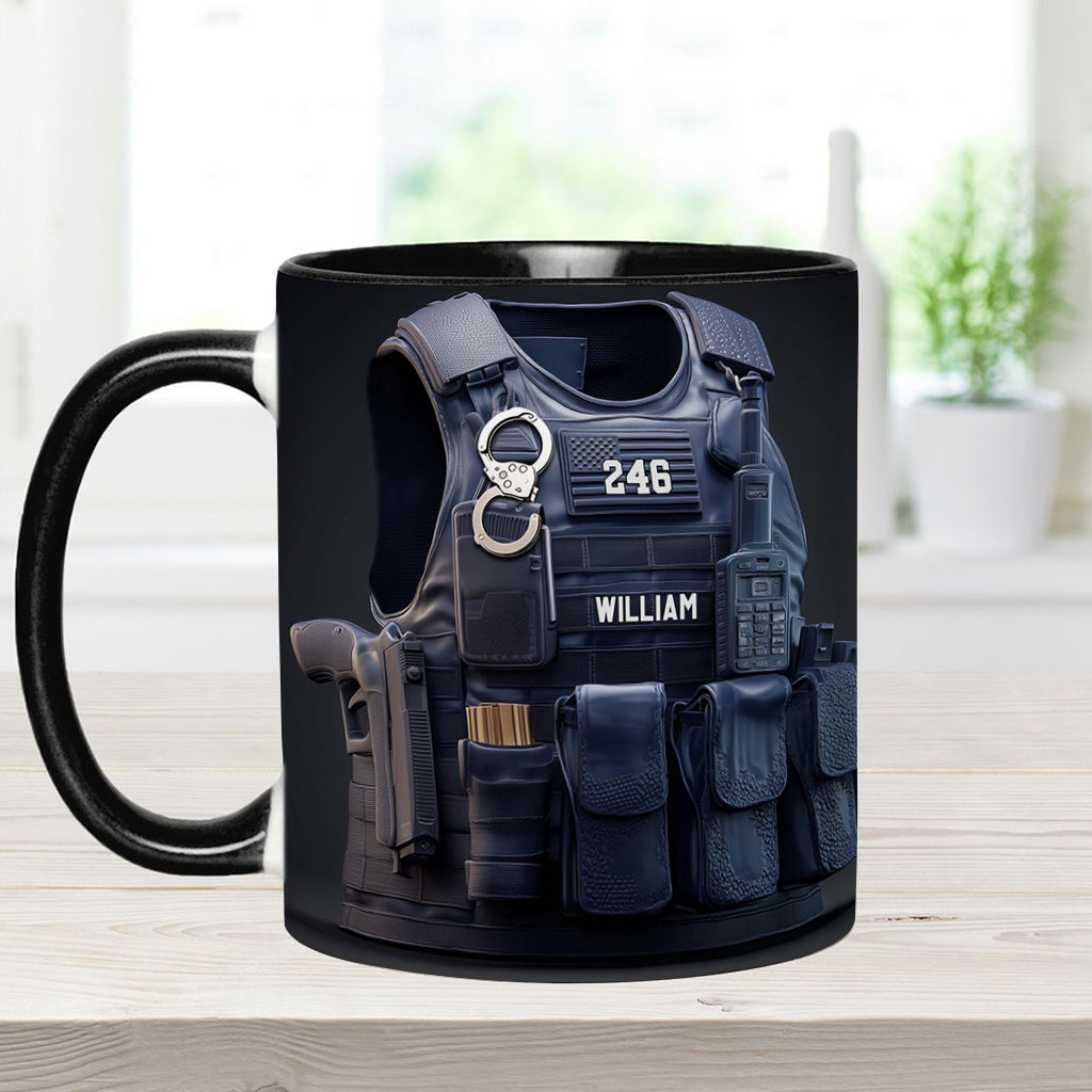 Police Bulletproof Vest - Personalized Police Officer Accent Mug