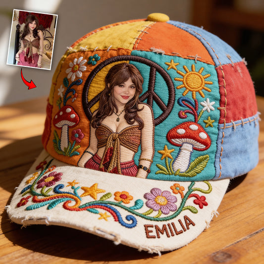 Paix Amour Soleil - Casquette Classique Hippie Personnalisée