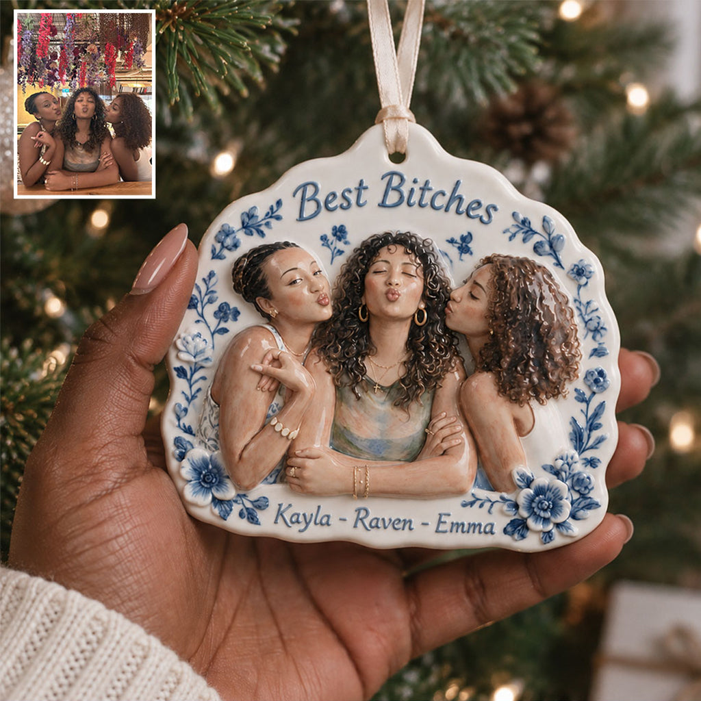 Besties Forever - Personalized Bestie Premium 3D Ornament