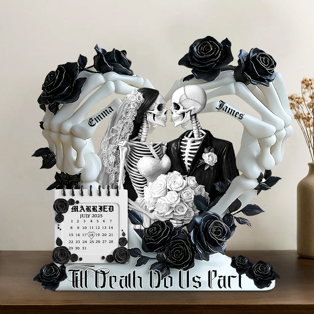 Till Death Do Us Part - Personalized Couple Custom Shaped Acrylic Plaque