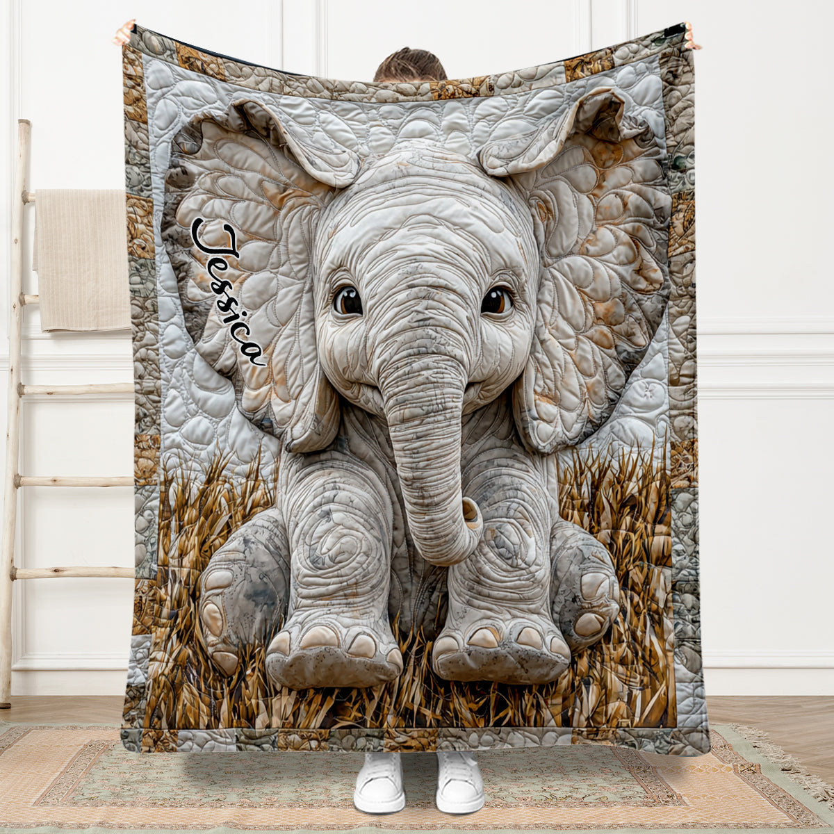 Adorable éléphant - Couverture personnalisée éléphant