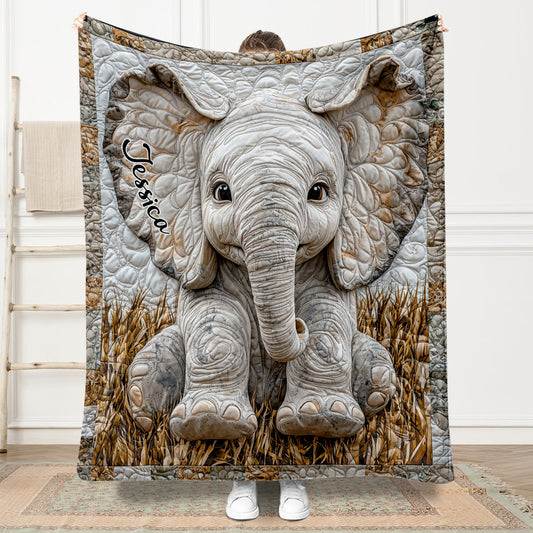 Niedlicher Elefant – personalisierte Elefantendecke