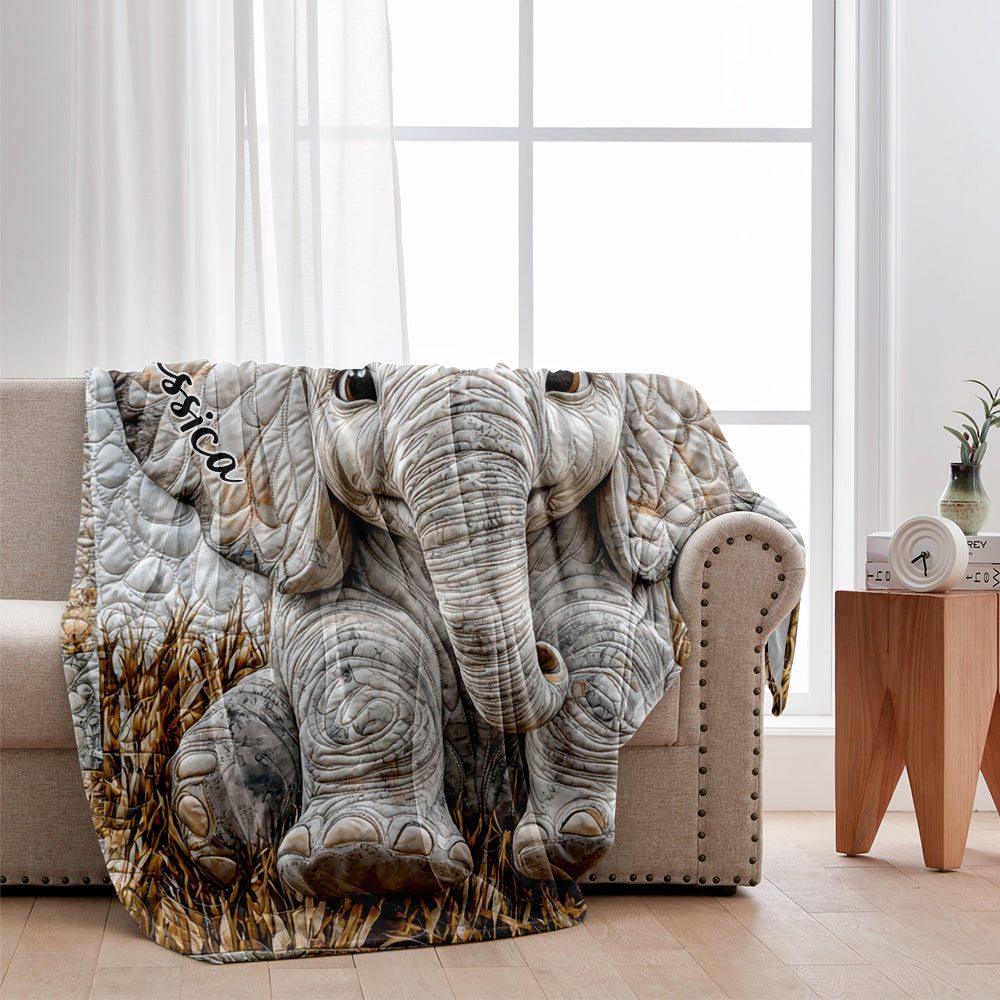 Adorable éléphant - Couverture personnalisée éléphant