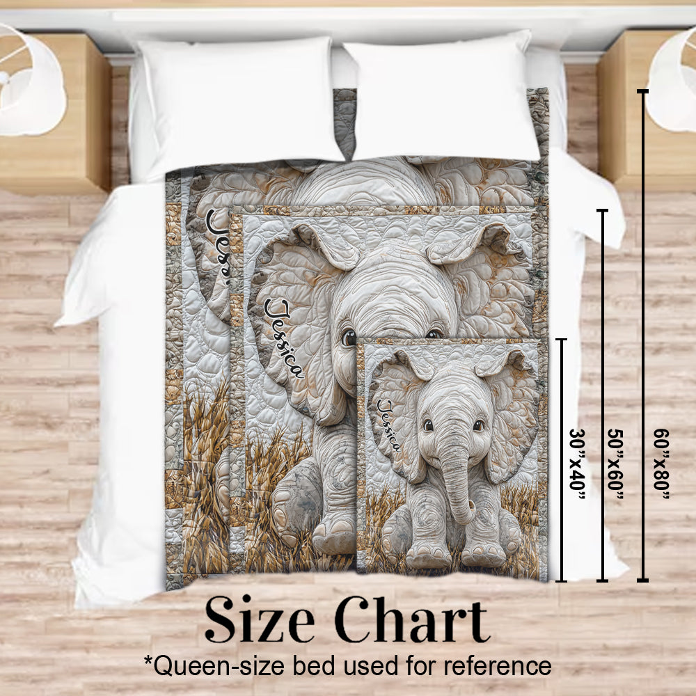 Adorable éléphant - Couverture personnalisée éléphant