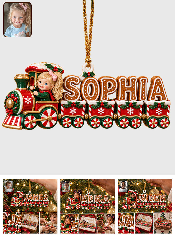 Name Letter Train Alphabet Gift For Kids - Personalized Kid Premium 3D Ornament