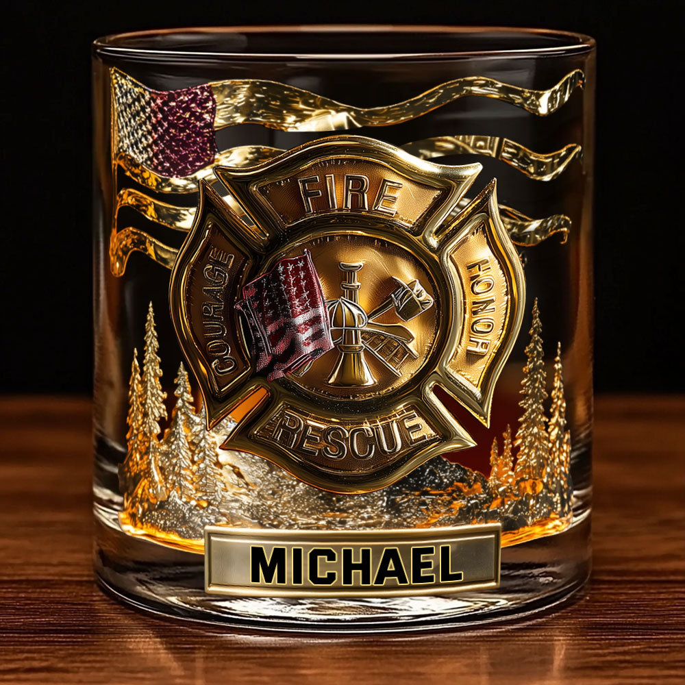 Starker Feuerwehrmann – Personalisiertes Feuerwehr-Whiskyglas