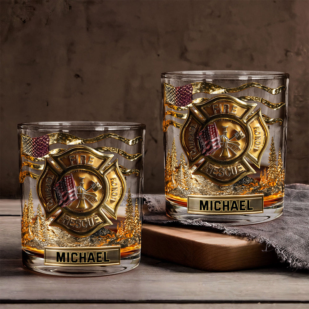 Starker Feuerwehrmann – Personalisiertes Feuerwehr-Whiskyglas