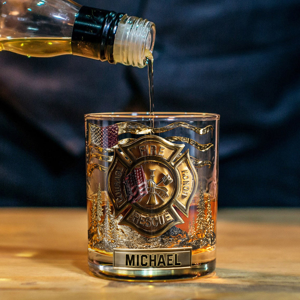 Starker Feuerwehrmann – Personalisiertes Feuerwehr-Whiskyglas
