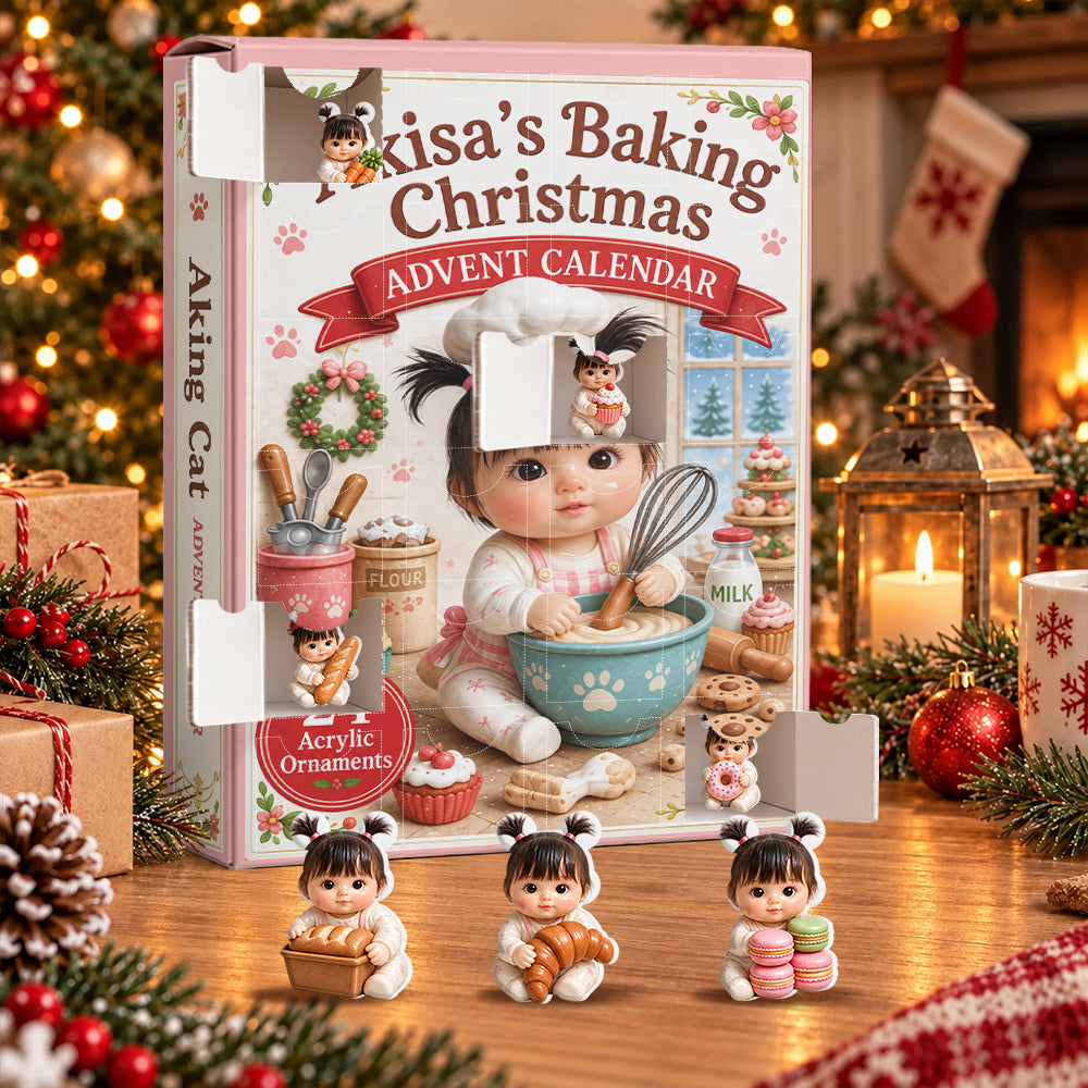 Calendrier de l'Avent Personnalisé avec Photos, Amour de la Pâtisserie - Avec Collectibles 3D