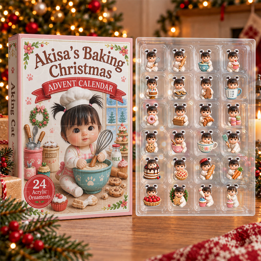 Calendrier de l'Avent Personnalisé avec Photos, Amour de la Pâtisserie - Avec Collectibles 3D