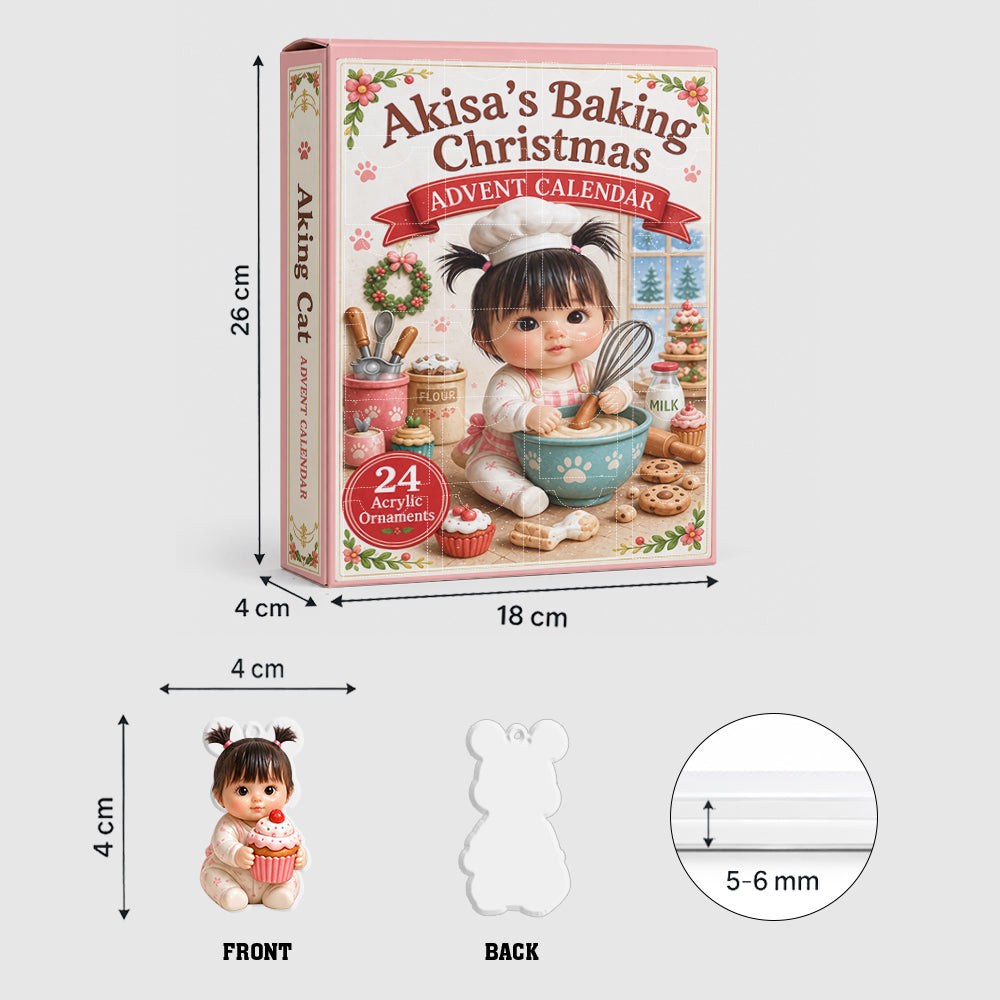 Calendrier de l'Avent Personnalisé avec Photos, Amour de la Pâtisserie - Avec Collectibles 3D