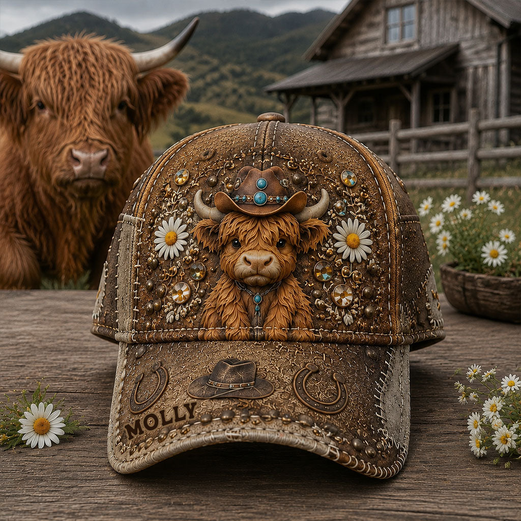 Liebe Highland Cow - Personalisierte Highland Cow Classic Cap