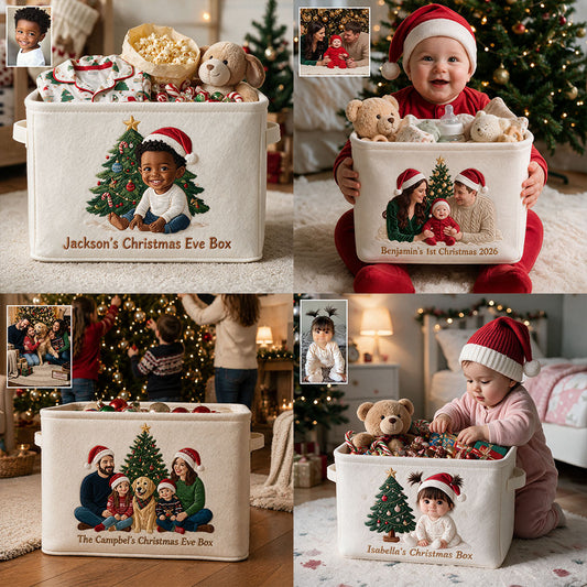 Boîte de Noël - Panier de rangement rectangulaire personnalisé pour enfant