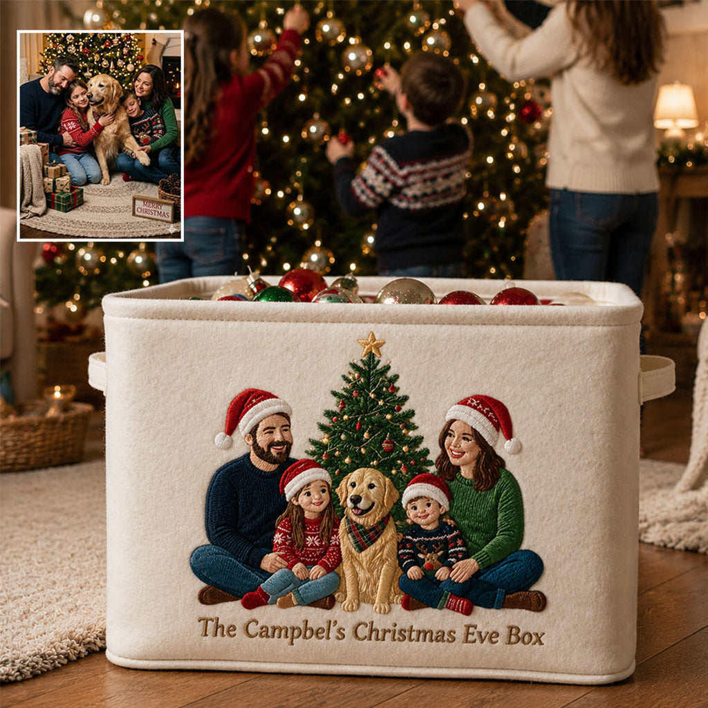 Christmas Eve Box - Personalized Kid Rectangle Storage Basket