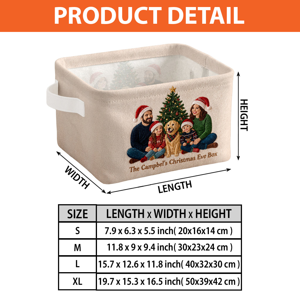 Christmas Eve Box - Personalized Kid Rectangle Storage Basket