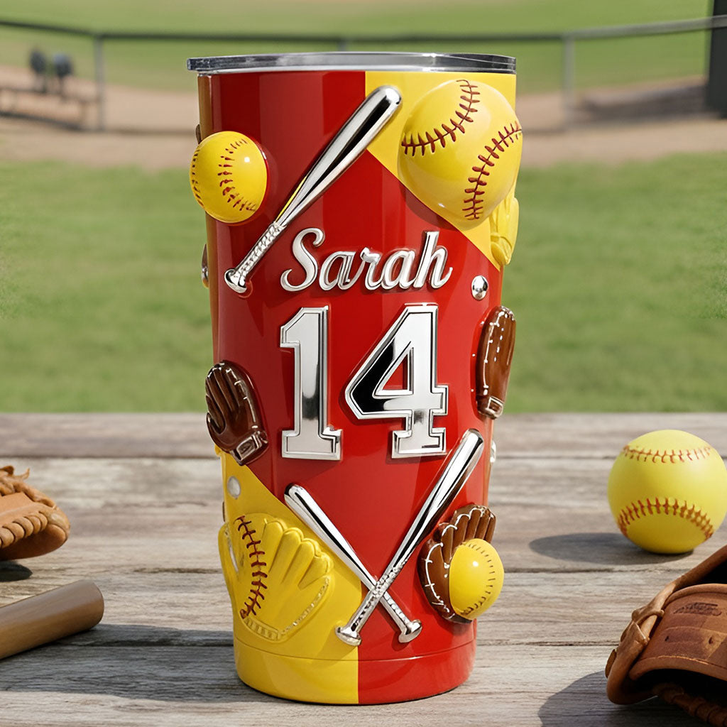 Gobelet personnalisé « J’adore le softball »