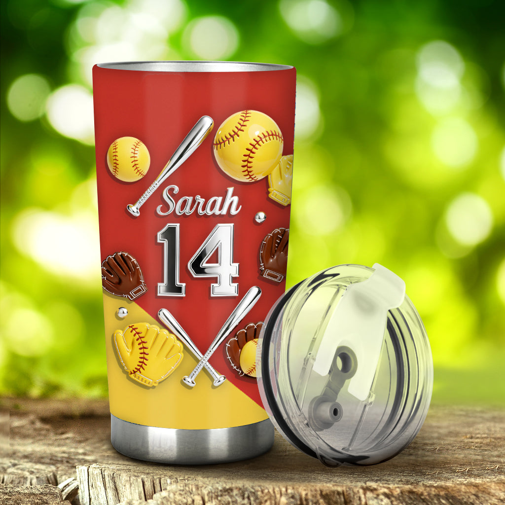Gobelet personnalisé « J’adore le softball »