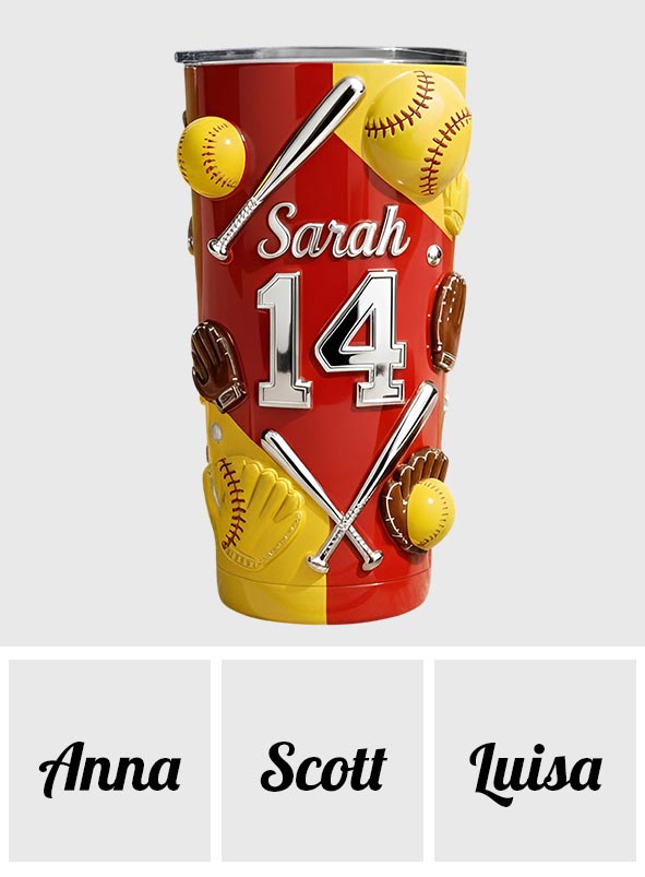Gobelet personnalisé « J’adore le softball »