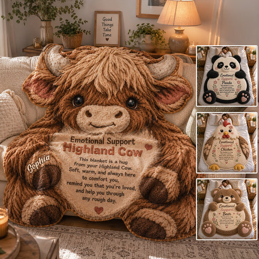 Emitional Support Animals - Personalized Self Love Shaped Fleece Blanket
