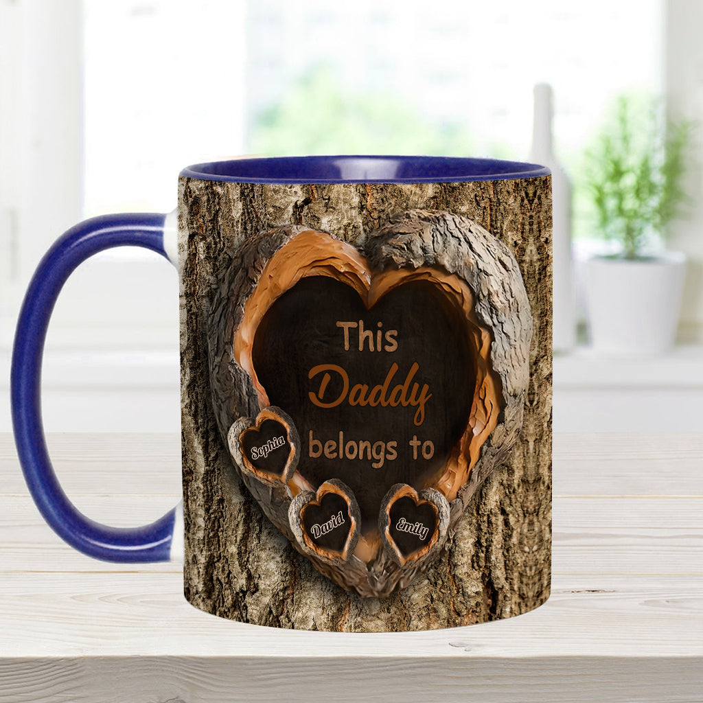 Daddy's Hearts - Personalized Father Accent Mug