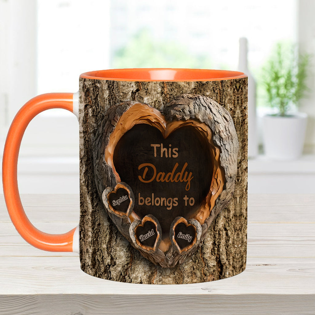 Daddy's Hearts - Personalized Father Accent Mug