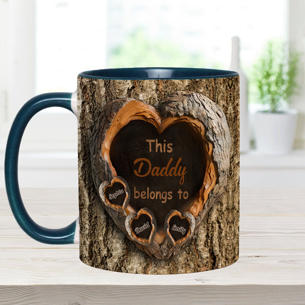 Daddy's Hearts - Personalized Father Accent Mug