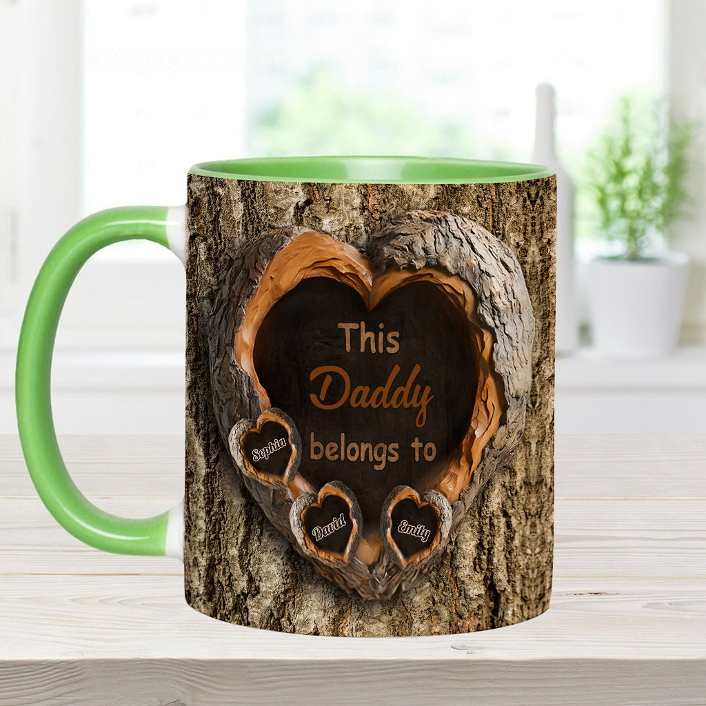 Daddy's Hearts - Personalized Father Accent Mug