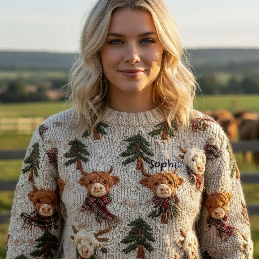Liebe Hochlandrinder - Personalisierter Hochlandrinder-Pullover