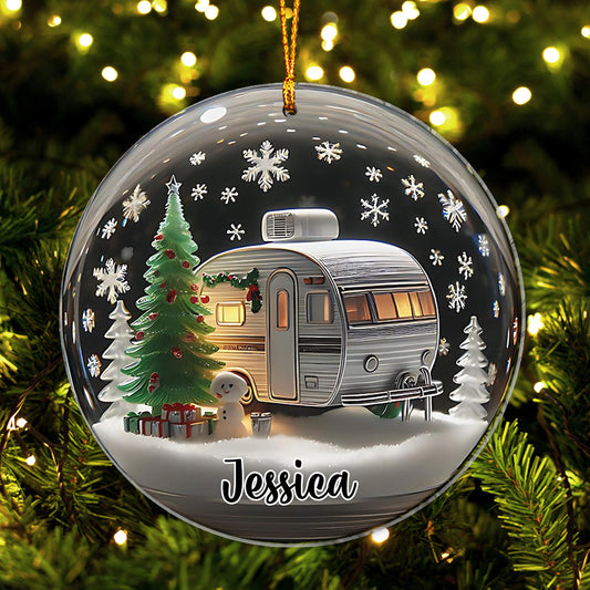 Décoration de Noël rétro pour camping-car - Ornement de camping personnalisé