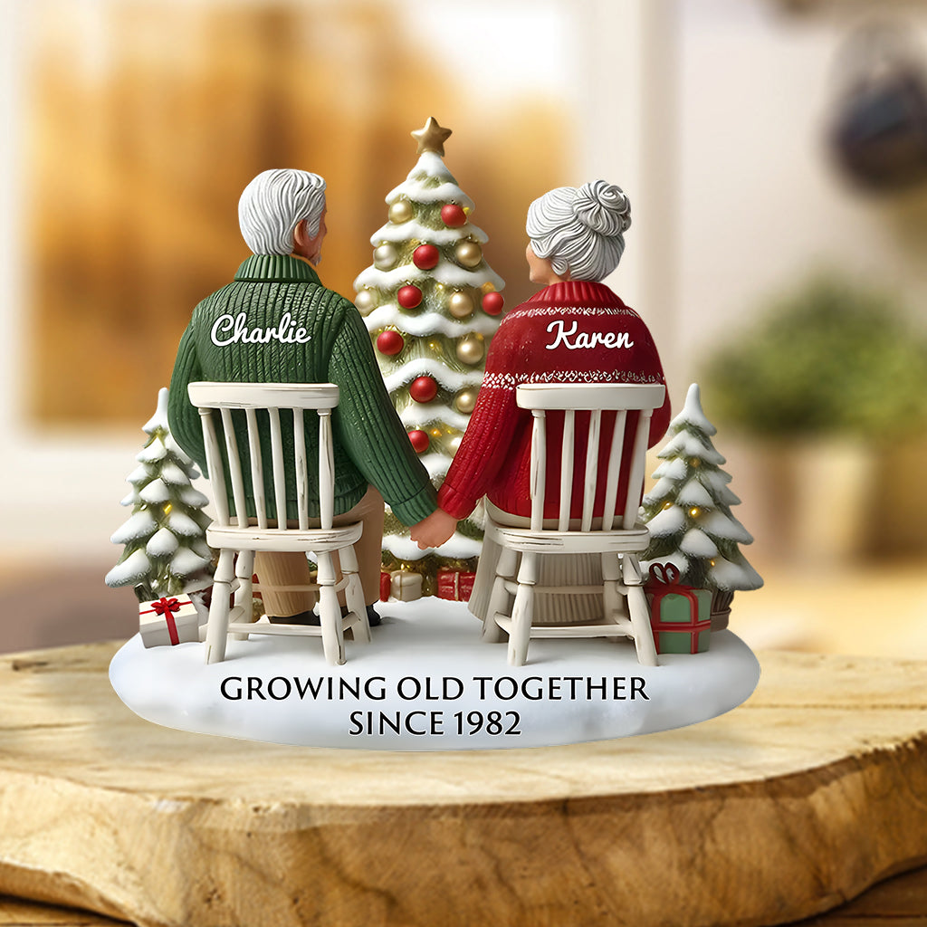 Growing Old Together - Personalized Couple Custom Shaped Acrylic Plaque