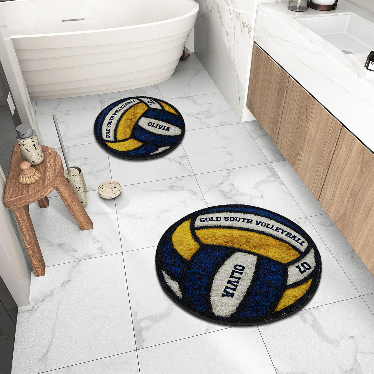 Volleyball-Liebe – Personalisierter, rutschfester Volleyball-Teppich