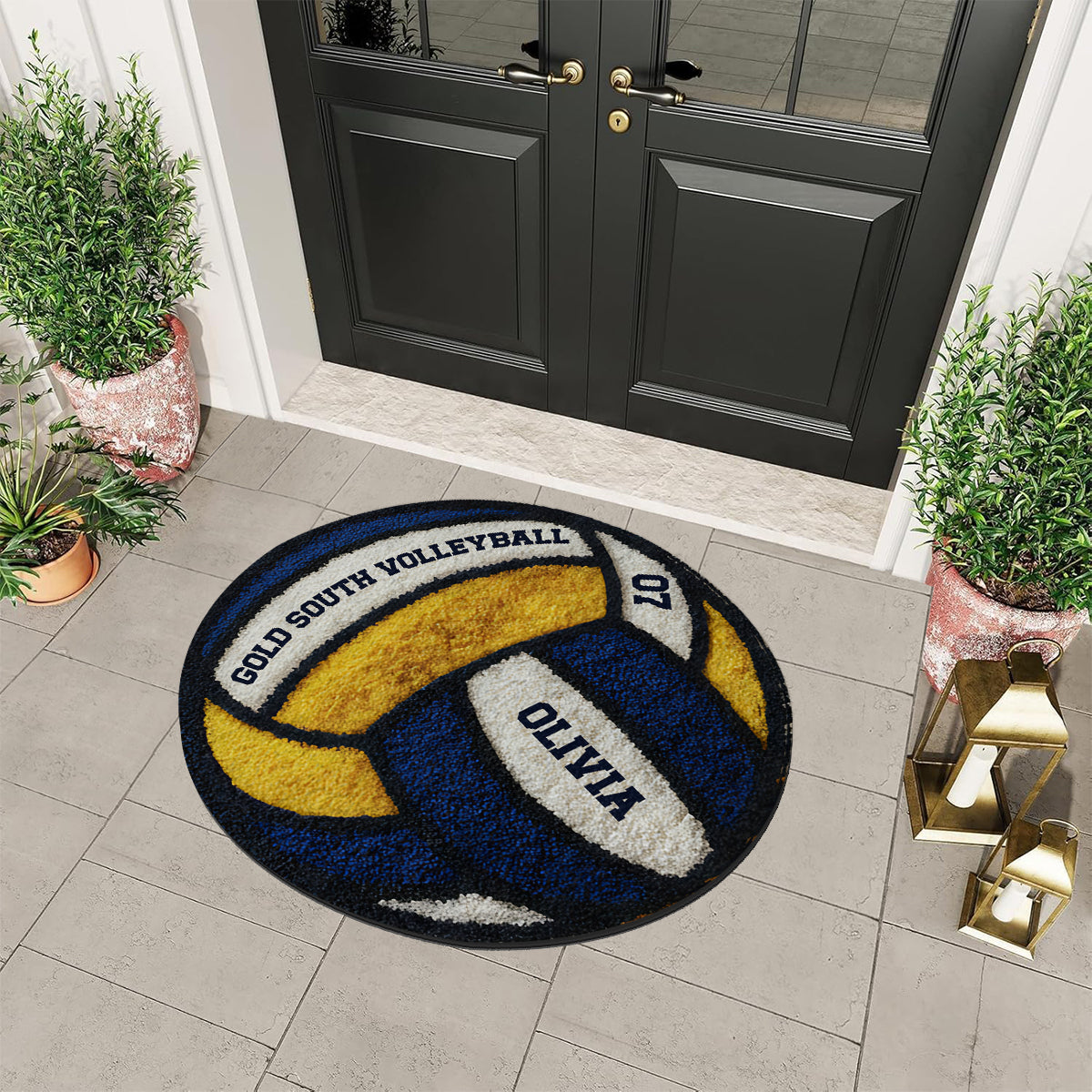 Volleyball-Liebe – Personalisierter, rutschfester Volleyball-Teppich