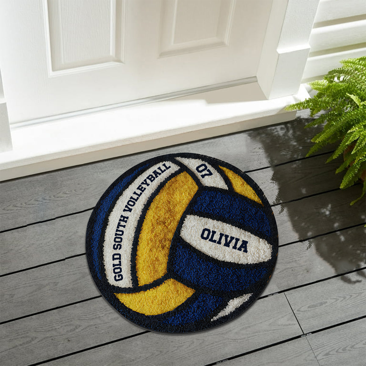 Volleyball-Liebe – Personalisierter, rutschfester Volleyball-Teppich