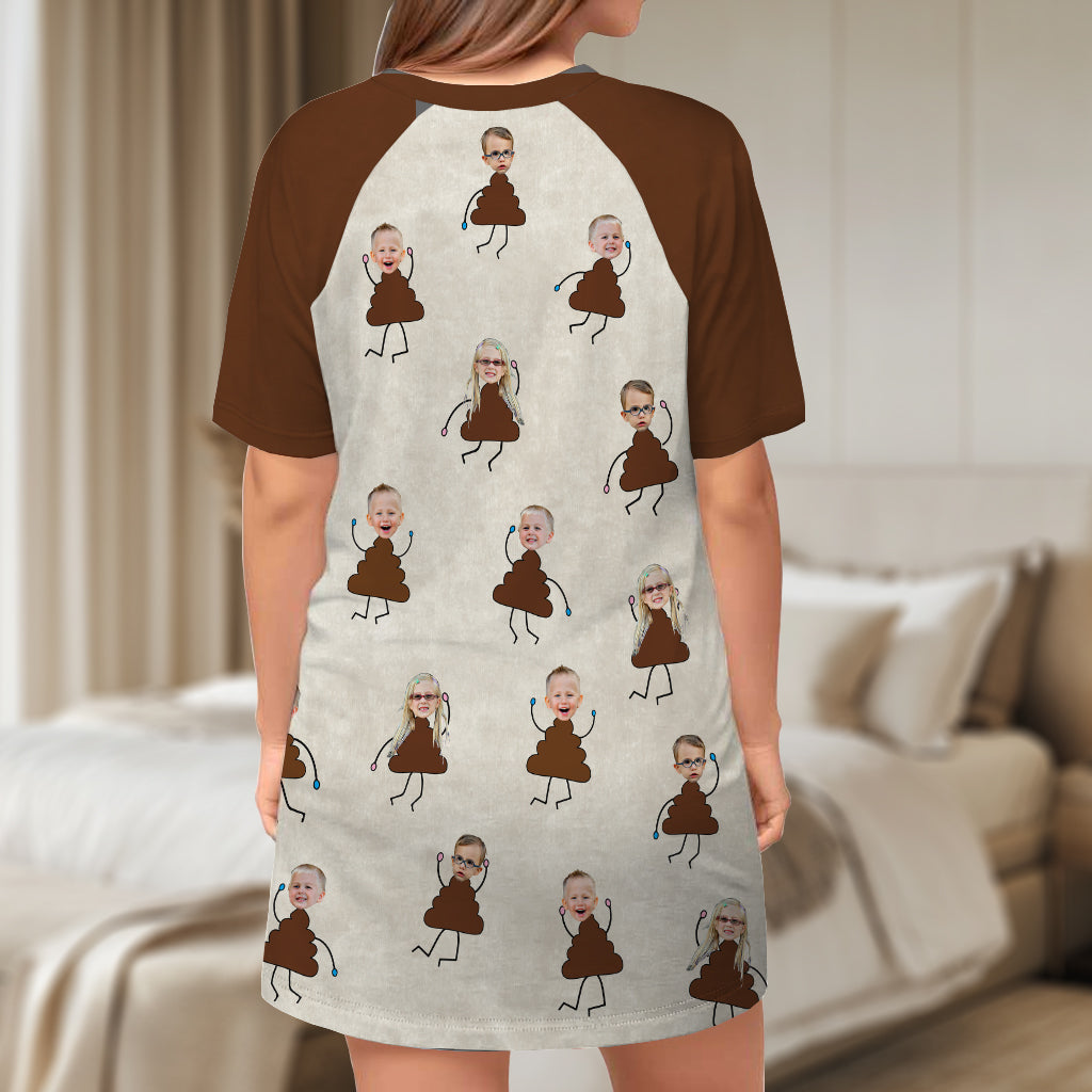Mommy's Little Shits - Personalized Mother Sleep T-shirt Dress