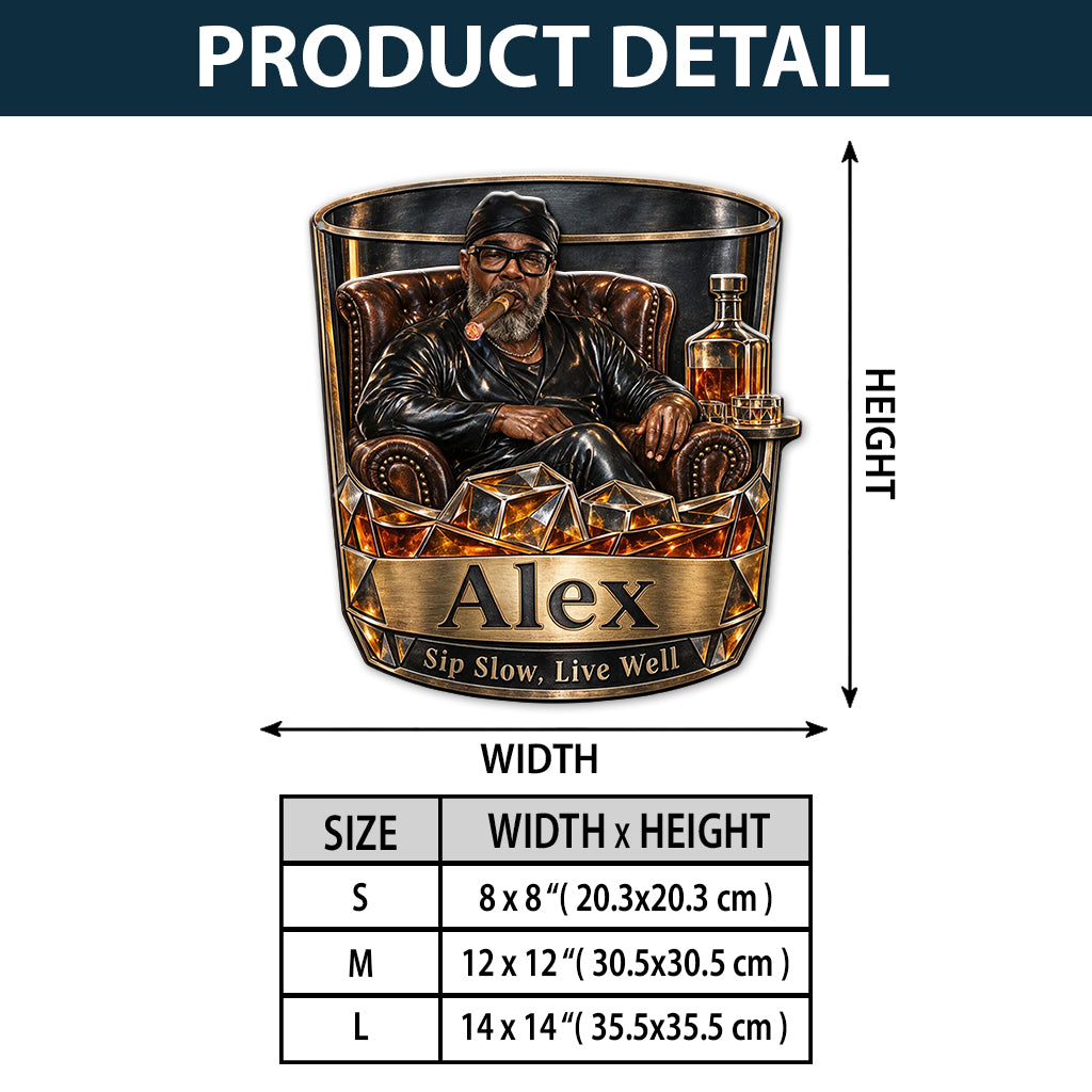 Whiskey Lovers Gift - Personalized Whisky 3D Printed Cut Metal Sign